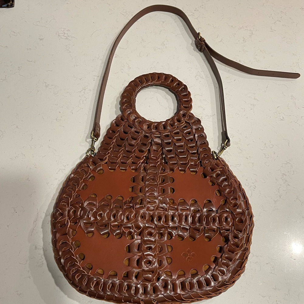 Patricia Nash Pisticci Chainlink Leather Shoulder Bag